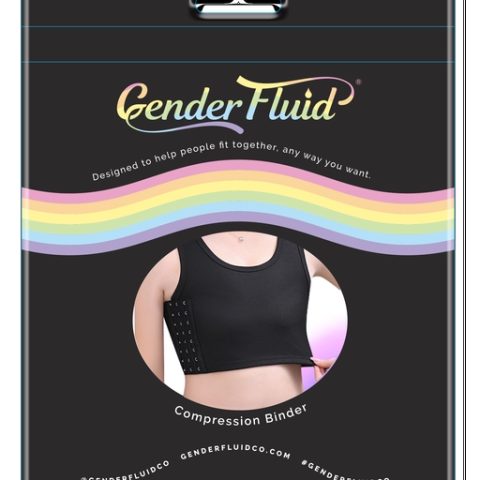 Gender Fluid Chest Compression Binder Black Large